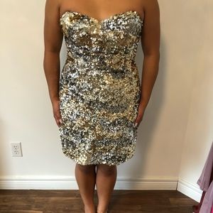 Sequin strapless cocktail dress